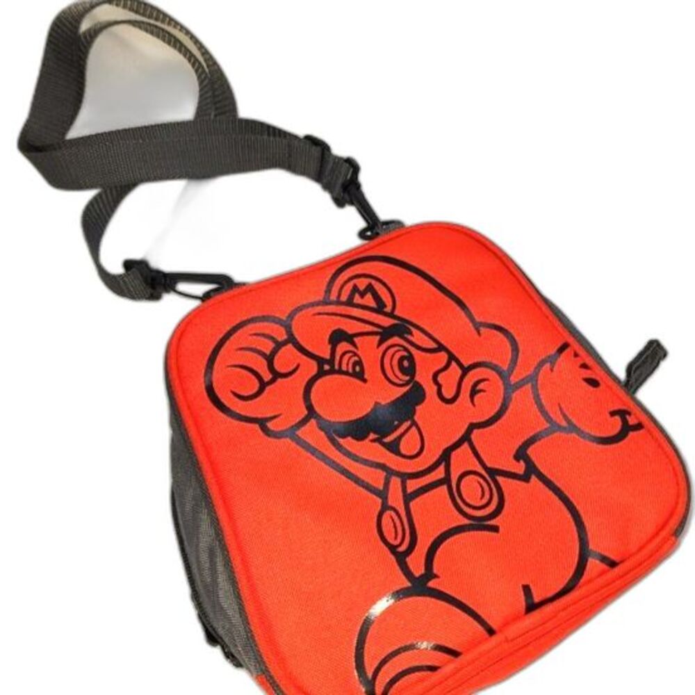 Super Mario Red & Black Nintendo‎ 3DS Gaming Case 8"X8"X3"